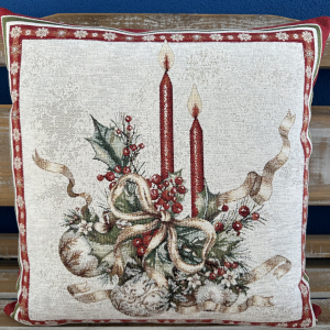 Gobelínové vankúše chenille - Vianočné sviečky