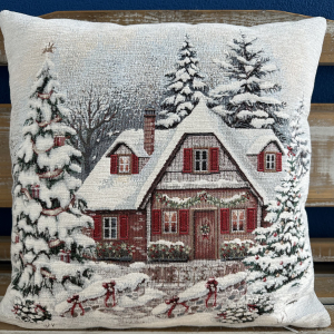 Gobelínové vankúše vianočné - Chenille Krajinka