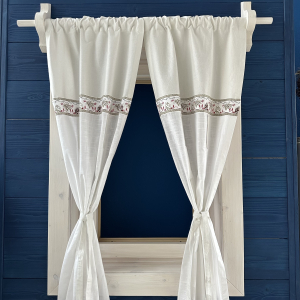 Vianočné bavlnené závesy - strieborné