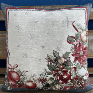 Gobelínové vankúše vianočné  Chenille 4111 so striebornou niťou