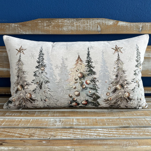 Gobelínový vankúš vianočný chenille Stromy
