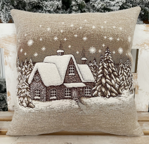 Gobelínové vankúše vianočné - Medené chalúpky