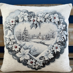 Gobelínové vankúše vianočné  Chenille 6262 so striebornou niťou