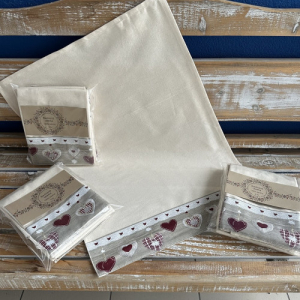 Bavlnená utierka tkané s vyšívkou TE 5165 Srdiečko