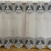 Vyšívaná záclona - Domček 60cm výška