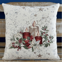 Gobelínové vankúše vianočné - Chenille sviečky