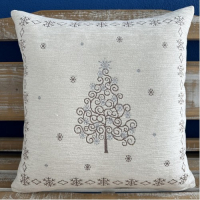 Gobelínové vankúše vianočné Chenille 1280 pretkávané striebornou niťou