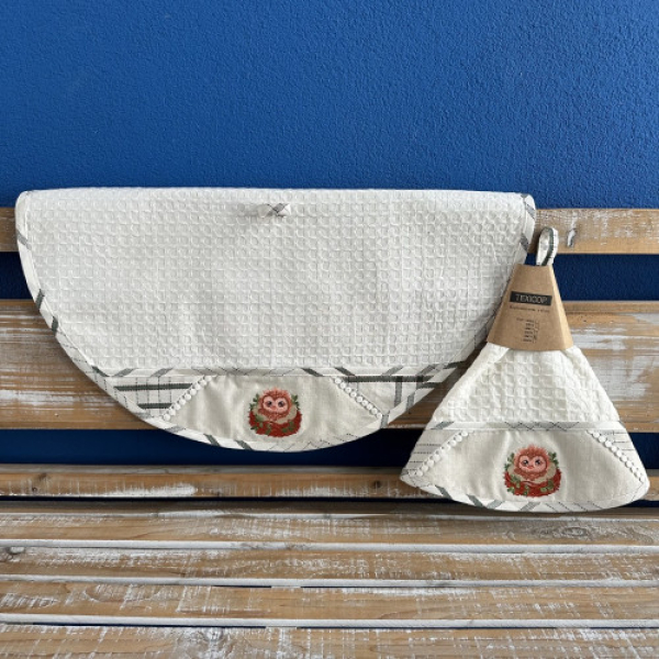 Bavlnený kuchynský uterák kruh 60cm TE 10675 Sova